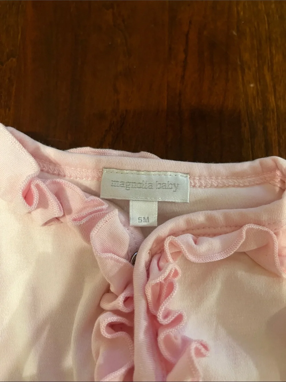 Pink Ruffle-Trim Onesie - Picture 2 of 4